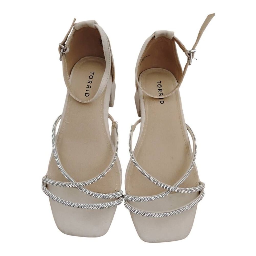 Torrid Tan Strappy Rhinestone Sandals Size 8WW